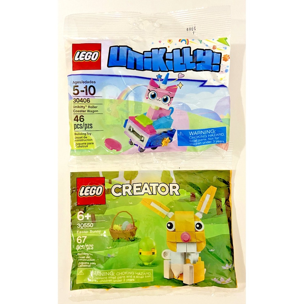 Lego 30406 UNIKITTY ROLLER COASTER WAGON & Lego‎ 30550 EASTER BUNNY Sets
